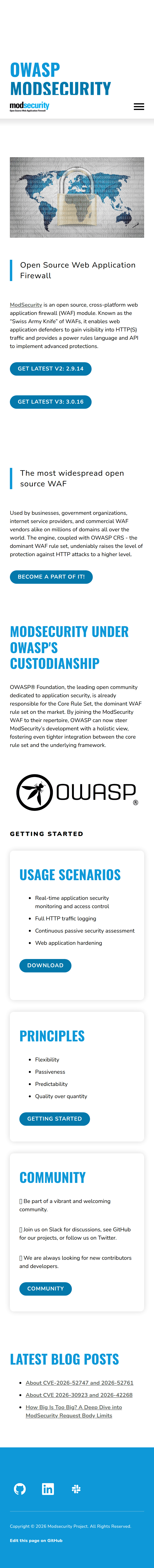 ModSecurity mobile view as originally published, full-page capture